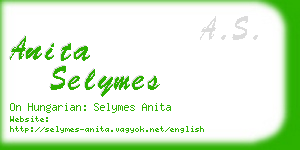 anita selymes business card